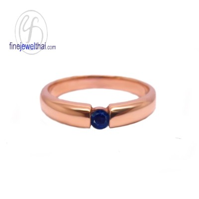 แหวนพิงค์โกลด์ แหวนไพลิน แหวนแต่งงาน แหวนหมั้น - R1178BLPG